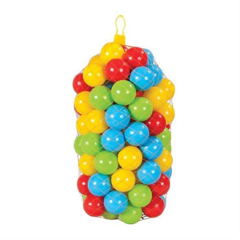 Pilsan B&auml;llebad 06405, 100 bunte Spielb&auml;lle 6 cm Durchmesser verpackt im Netz - Bild 1