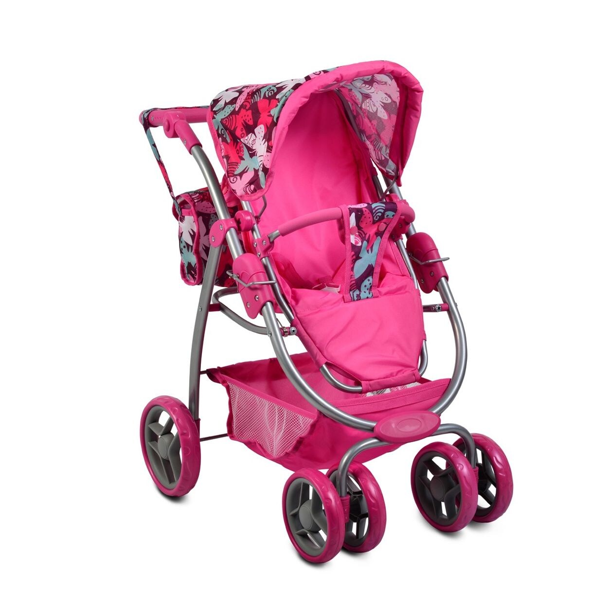 Moni Puppenwagen Sweet Hard 9662, mit Winterkorb und Tasche, einstellbare Höhe