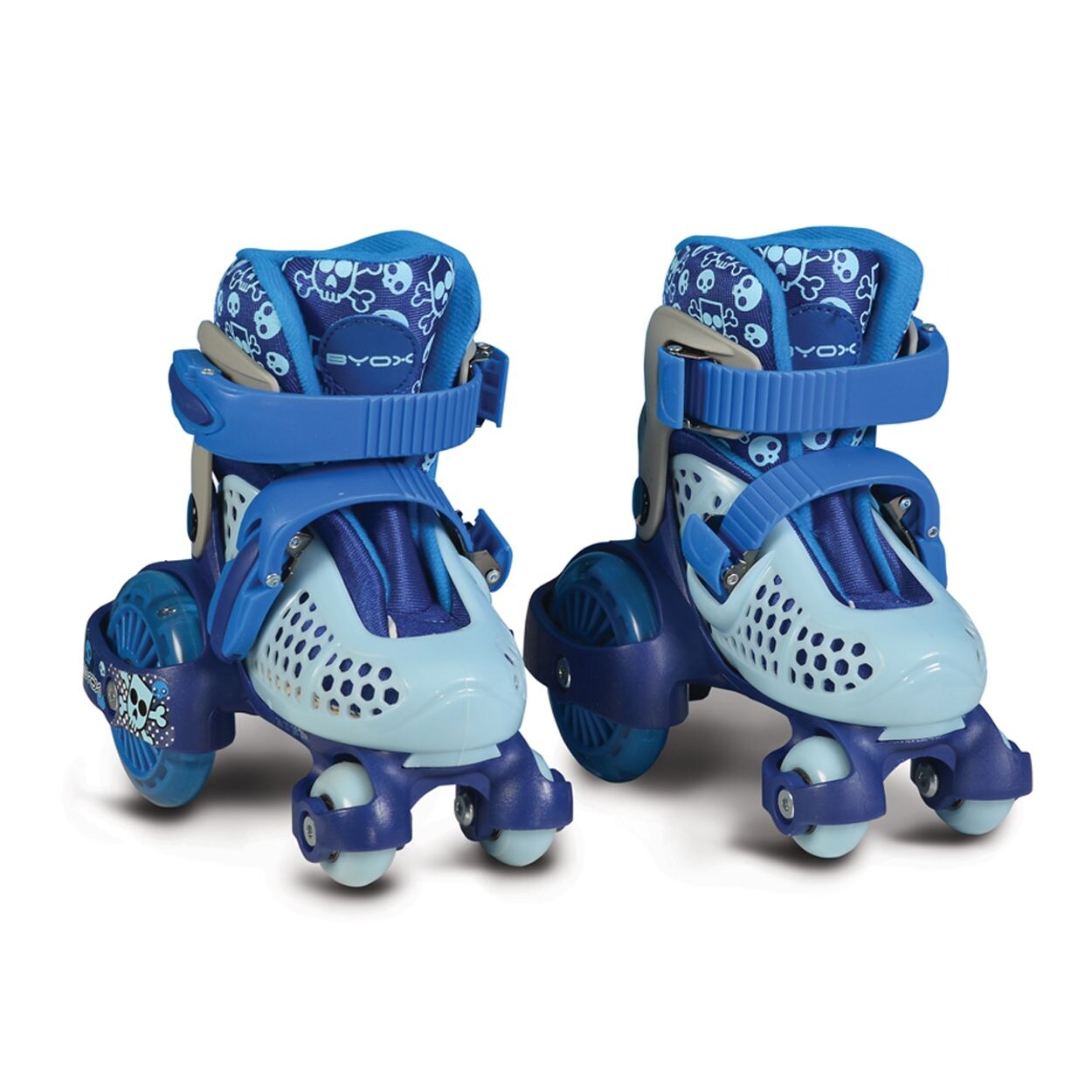 Byox Rollschuhe Beetle Größe XS 26-29, PU-Rollen, ABEC-5 Lager, Stopper hinten blau