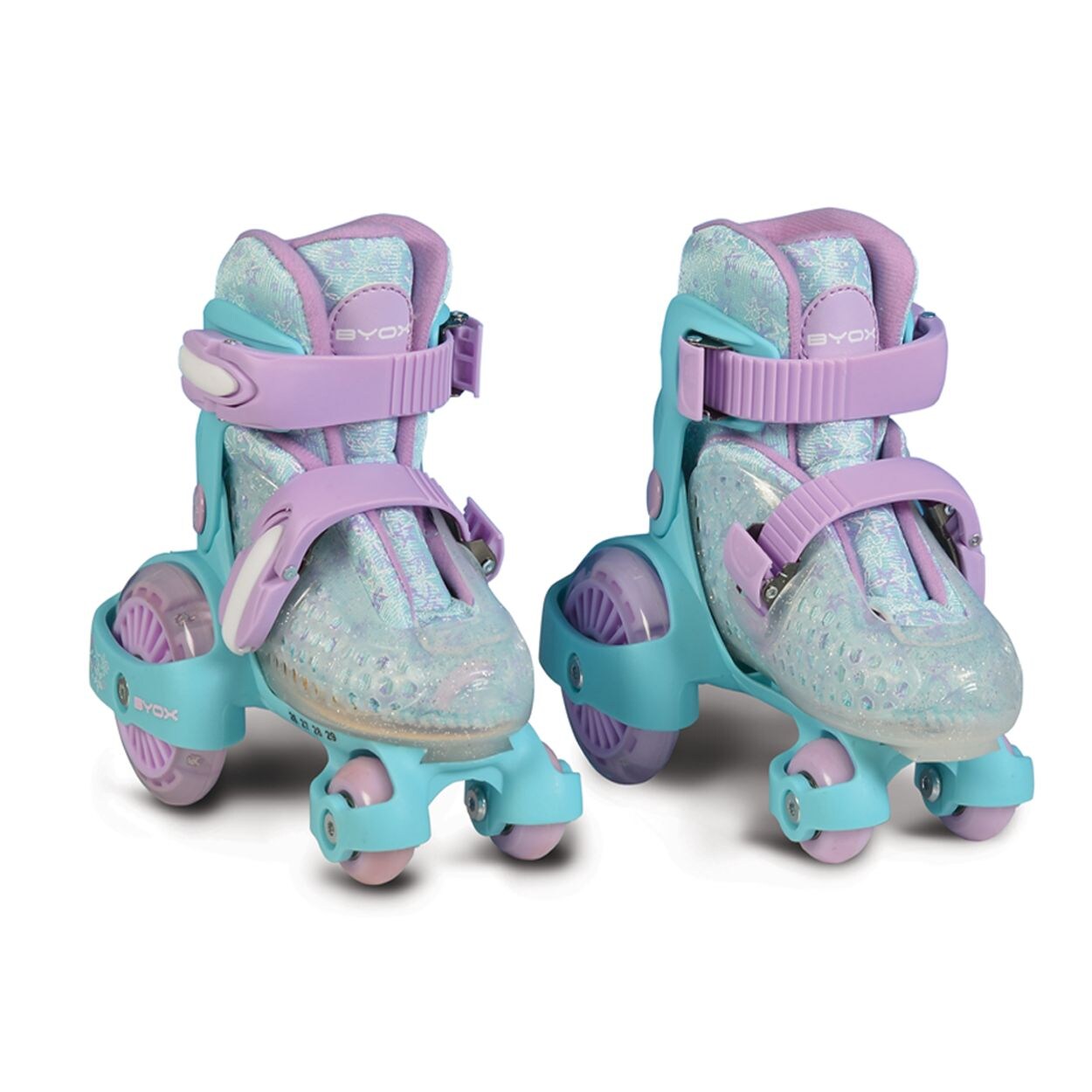 Byox Rollschuhe Beetle Größe XS 26-29, PU-Rollen, ABEC-5 Lager, Stopper hinten lila