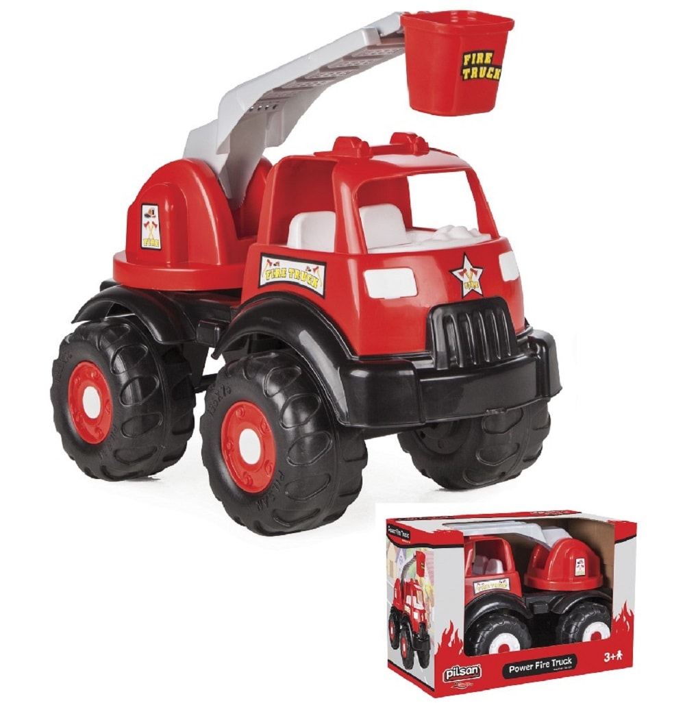 Pilsan Spielzeug Feuerwehr LKW 06519, ausziehbare Feuerleiter 44 x 30 x 26 cm - Bild 1