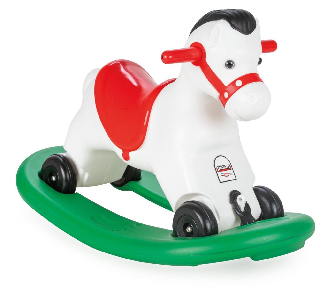 Rocking Horse mit Musik - Schaukelpferd und Rutscher 2 in 1 mit Rollen bis 50 kg - Bild 1
