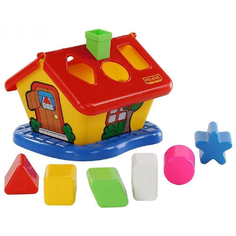 Polesie Steckspiel Haus Sortierspiel 3354, bunter Formsortierer mit sechs Formen - Bild 1