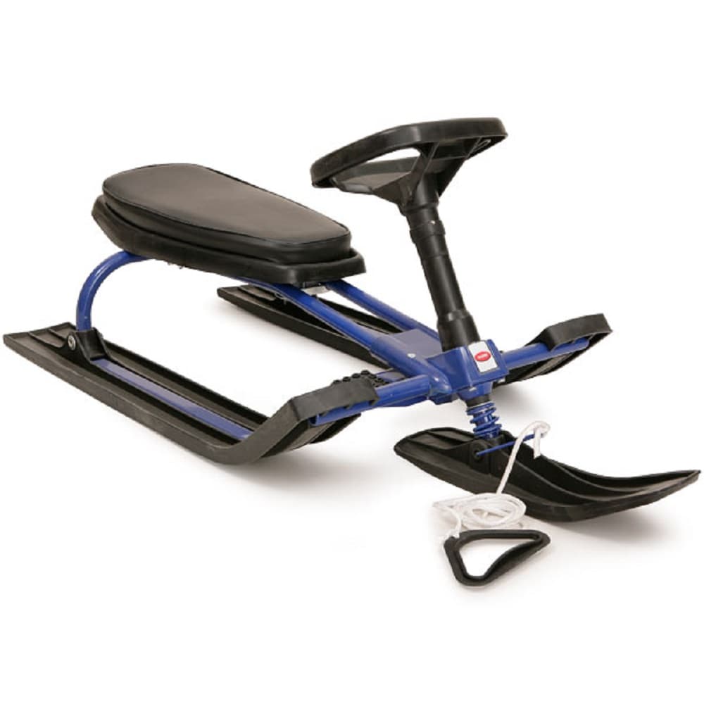 Kinderschlitten Snejko Snowy mit Lenkrad, Lenkschlitten, ab 3 Jahre mit Zugseil blau - Bild 1