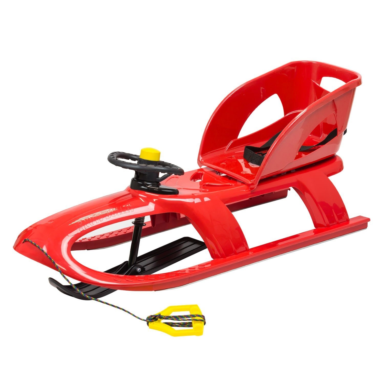 Kinderschlitten Bullet Control rot mit abnehmbarem Sitz und Lenkrad mit Hupe - Bild 1