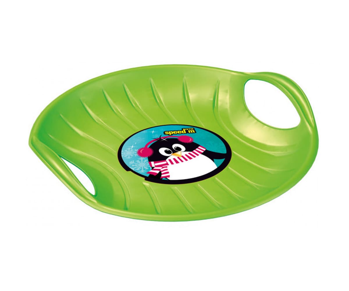 Speed M Schneerutscher, Schneeteller, aus Kunststoff, Haltegriffe, ab 3 Jahre gr&uuml;n - Bild 1