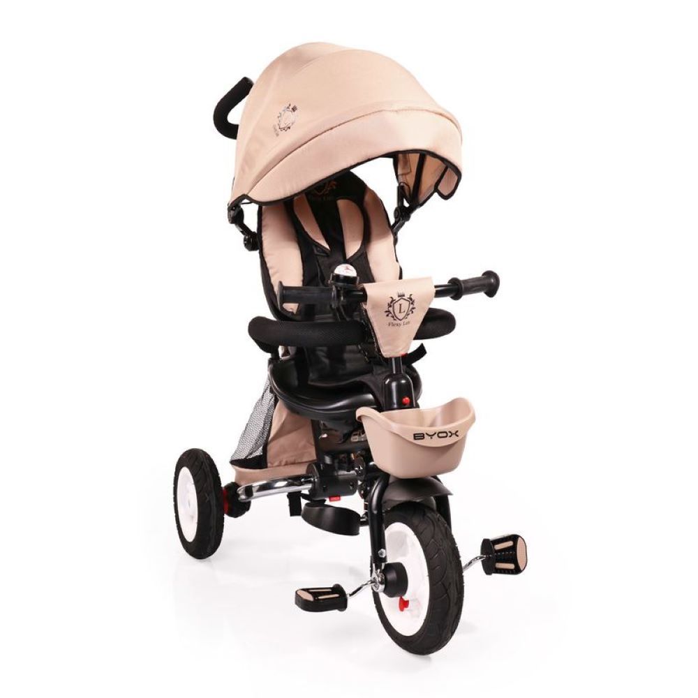 Byox Tricycle Flexy Lux 3 in 1 Dreirad, klappbar, Gummireifen, drehbarer Sitz beige - Bild 1