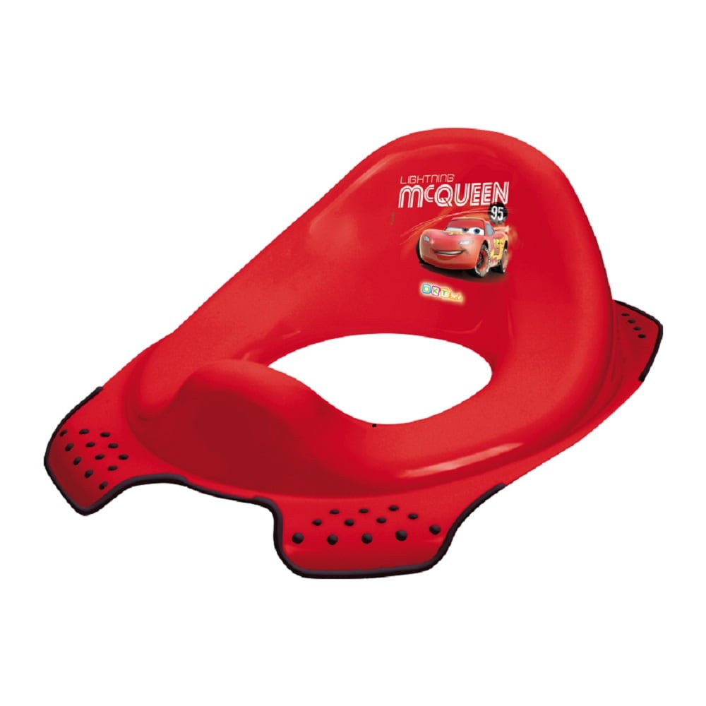 Lorelli Toilettenaufsatz Comic Spritzschutz ergonomische Form rutschfeste Basis in rot - Bild 1