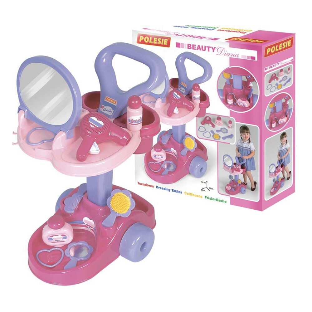 Polesie Kinder Friseursalon-Wagen, 36629 mit Spiegel, Kamm, F&ouml;hn, Parfum, B&uuml;rste - Bild 1