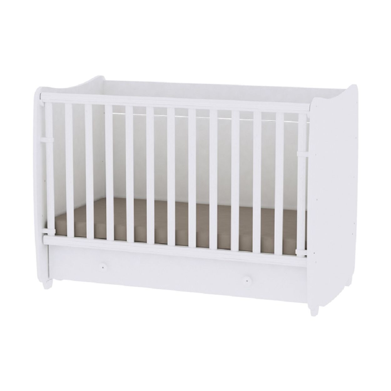Lorelli Babybett Dream 60 x 120 cm umbaubar Schreibtisch Kinderbett Schaukelbett weiß