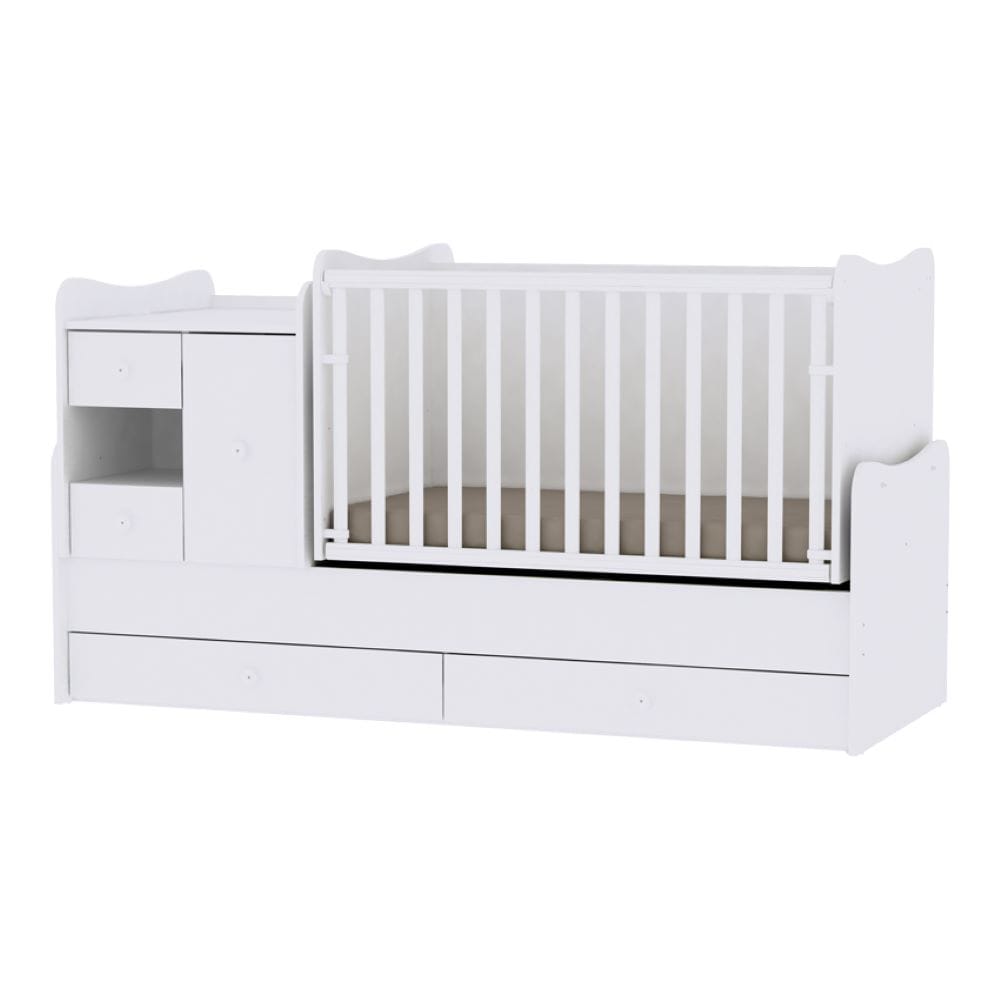 Lorelli Babybett, Jugendbett 3 in 1 Mini Max umbaubar, f&uuml;r 2 Kinder gleichzeitig wei&szlig; - Bild 1
