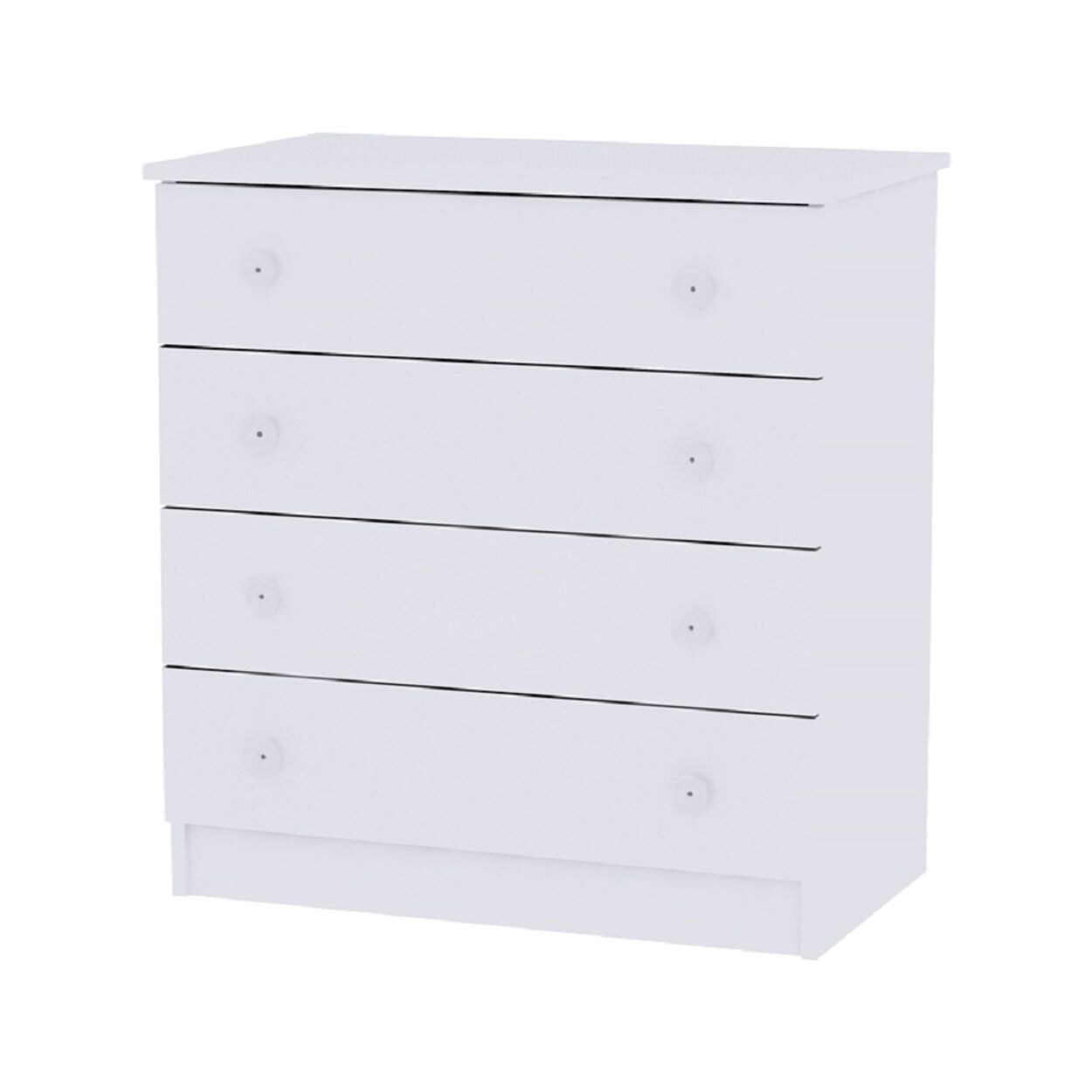 Lorelli Kommode Dresser 81 x 50 x 86 cm, 4 große Schubladen, schnelle Montage weiß