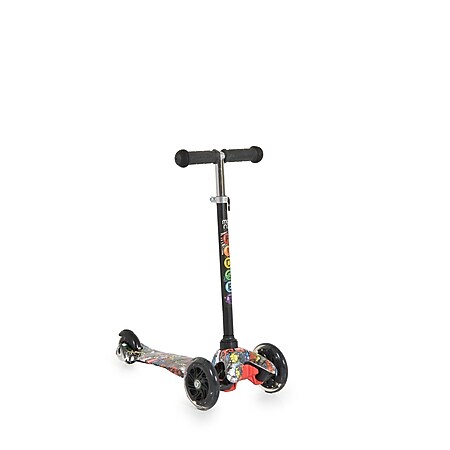 Moni Kinderroller Fidget 3 Räder höhenverstellbar, PU-Räder, Wasserdruck, ABEC-7 schwarz - Bild 1