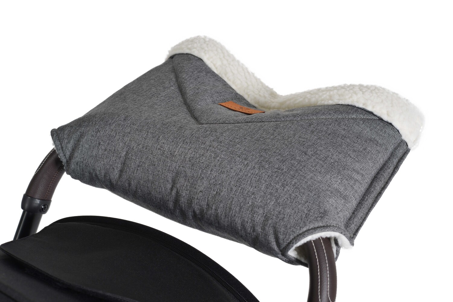Cangaroo Kinderwagen-Handwärmer Luxe Handmuff für den Kinderwagen Klettstreifen grau