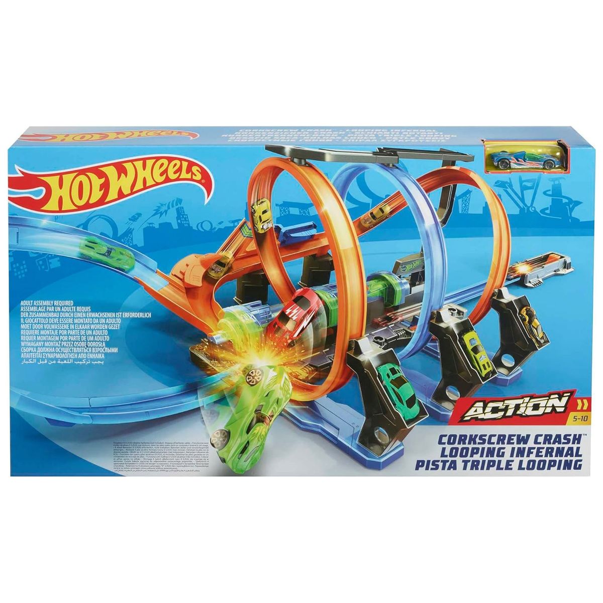 Mattel FTB65 - Hot Wheels - Korkenzieher-Crash Trackset - Bild 1