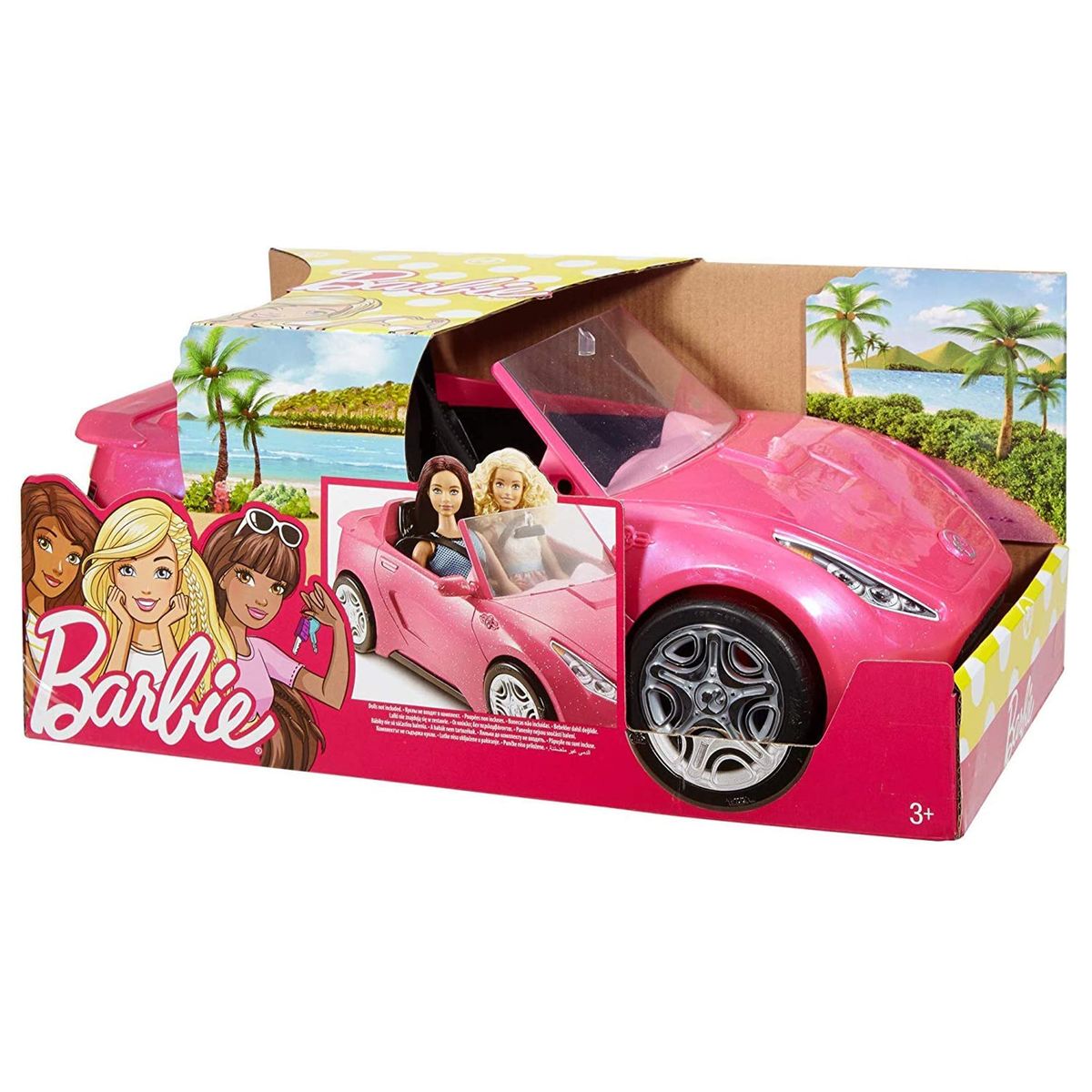 Mattel DVX59 - Barbie - Cabrio mit Platz f&uuml;r 2 Puppen, Fahrzeug, pink - Bild 1