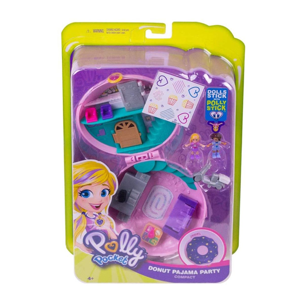 Mattel GDK82 - Polly Pocket - Donut Wohnzimmer-Schatulle, Figuren mit Zubeh&ouml;r, Pyjamaparty - Bild 1