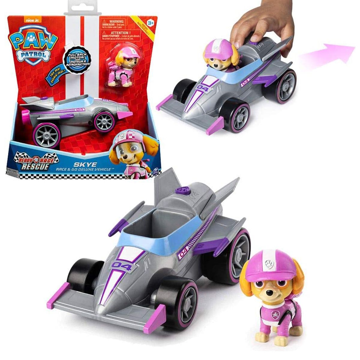 Spin Master 6054502 (20119528) - Paw Patrol - Ready Race Rescue - Race & Go Deluxe Vehicle, Fahrzeug Skye - Bild 1