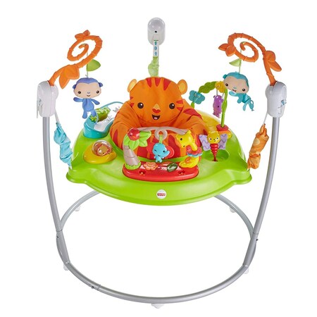 und Jumperoo Musik bei Mattel Baby-Hopser, - kaufen - Fisher-Price CHM91 Netto Rainforest Spielspaß, mit online Lichtern,
