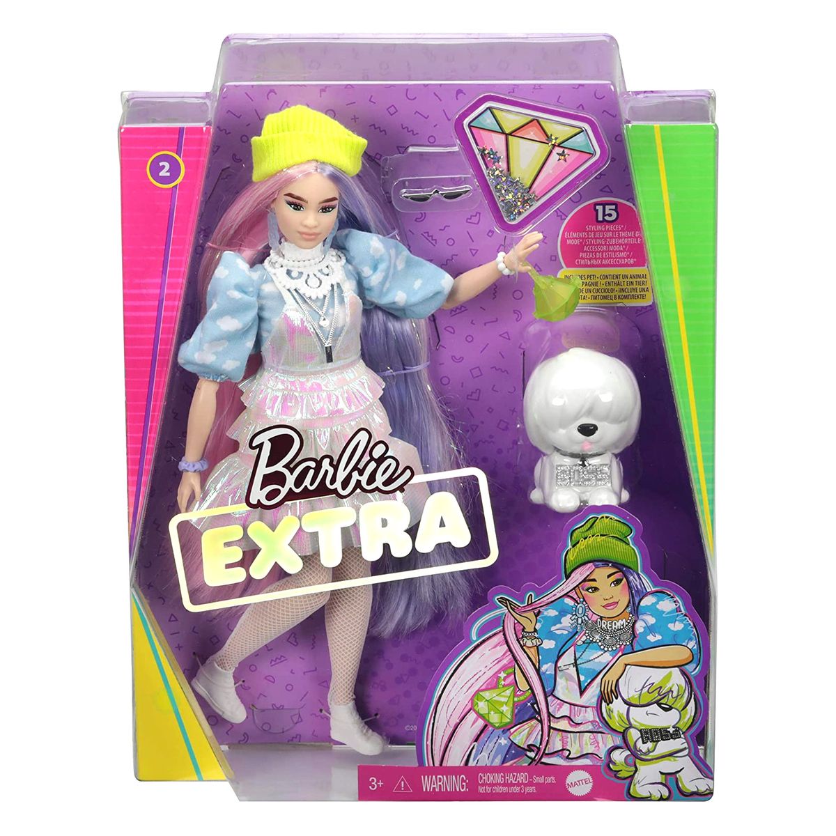 Mattel GVR05 - Barbie - Extra - Puppe mit Styling-Zubeh&ouml;r und Tier - Bild 1