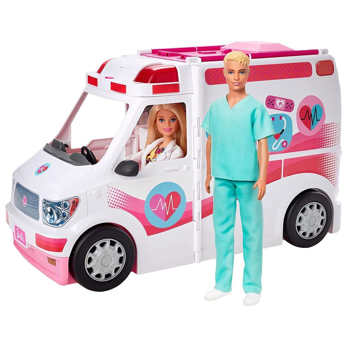 Mattel GMG35 - Barbie - 2 in 1 Krankenwagen mit Licht & Sound inkl. 2 Puppen und weitere Zubeh&ouml;rteile - Bild 1