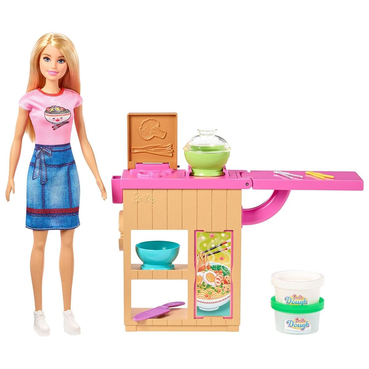 Mattel GHK43 – Barbie – You can be anything – Puppe, Pasta Spielset mit Zubehör und Knete | 00887961795318