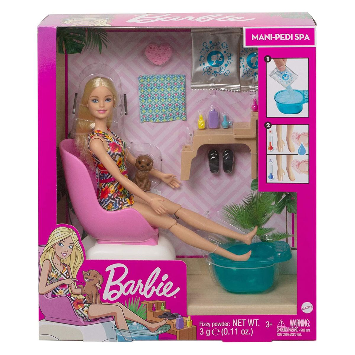 Mattel GHN07 - Barbie - Spielset mit Puppe und Zubeh&ouml;r, Wellness Manik&uuml;re Pedik&uuml;re Spa - Bild 1