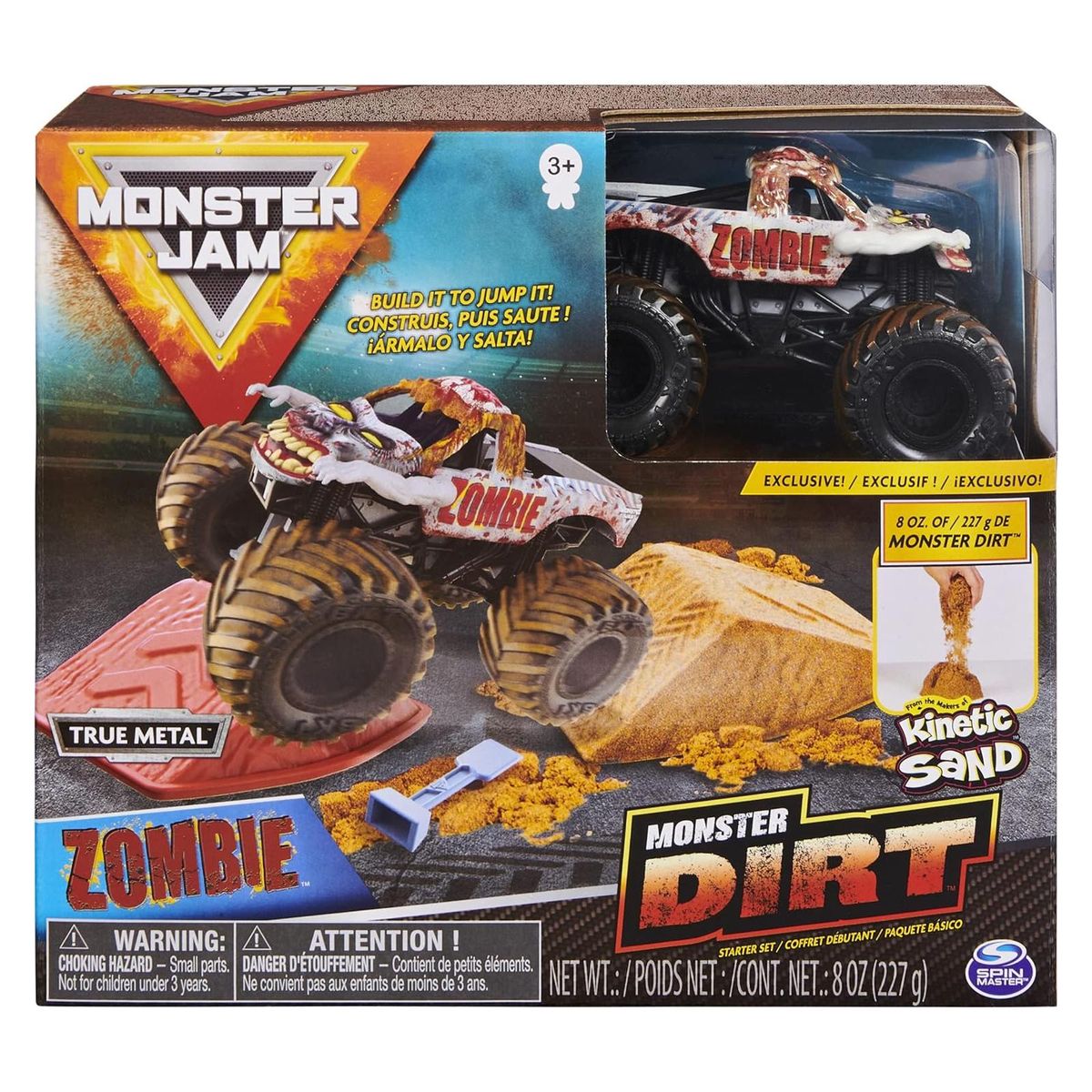 Spin Master 6045198 (20116028) - Monster Jam - Monster Dirt, Zombie Monstertruck + Kinetic Sand; Ma&szlig;stab 1:64 - Bild 1