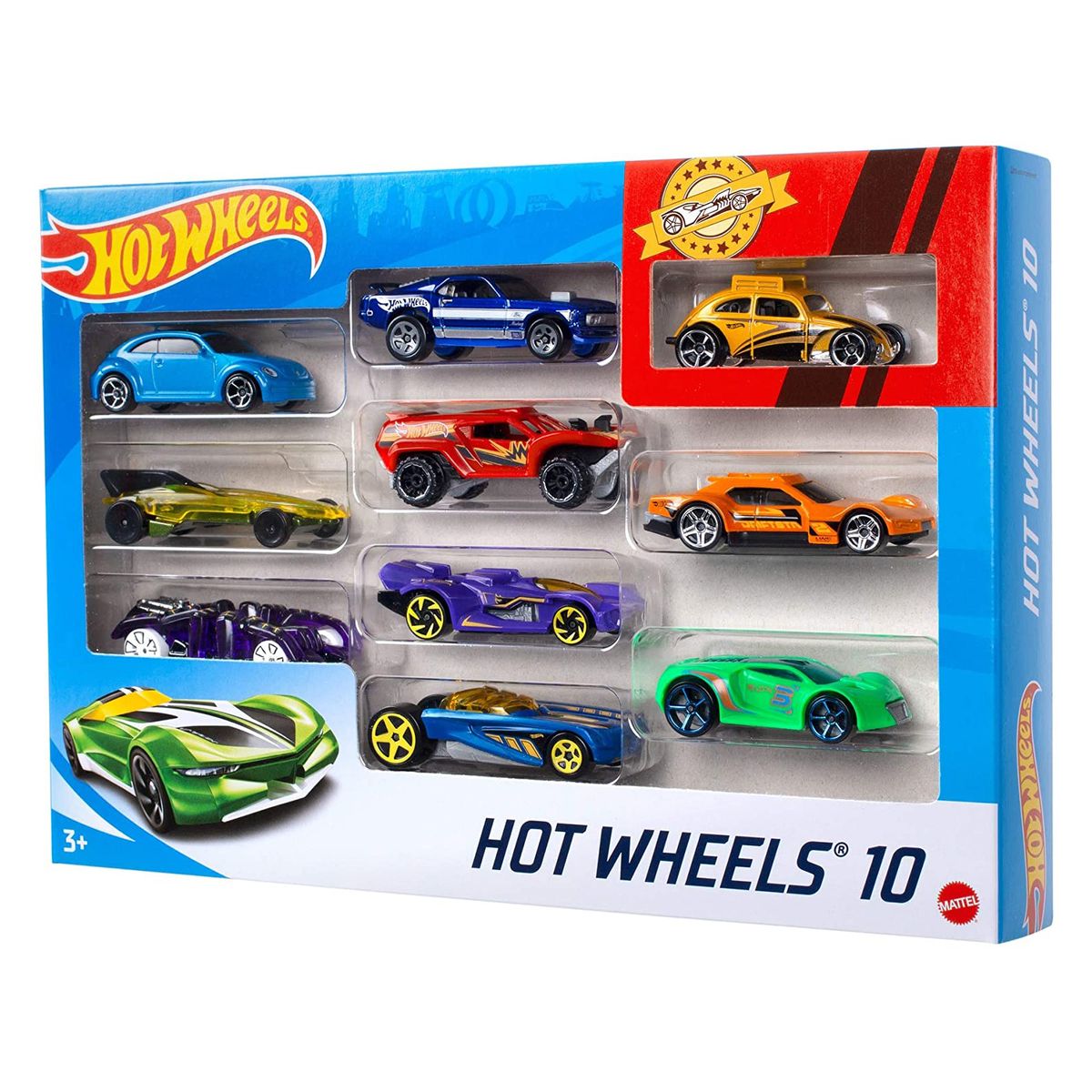 Mattel 54886 sort. - Hot Wheels - Die Cast Fahrzeuge, 10-er Pack, mehrfach sortiert - Bild 1