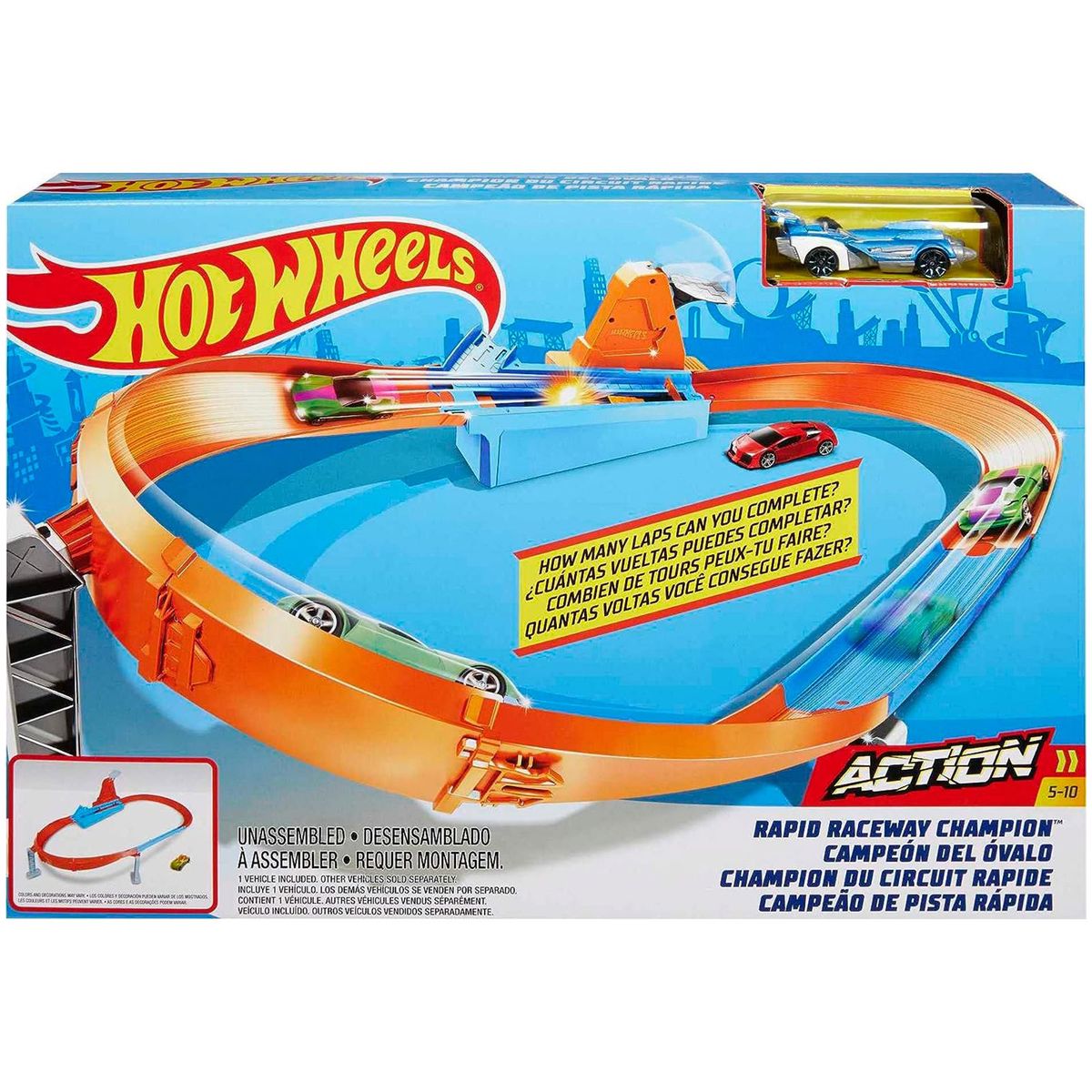 Mattel GJM75 - Hot Wheels - Rennstrecken-Champion, keine Fahrzeug Auswahl m&ouml;glich - Bild 1