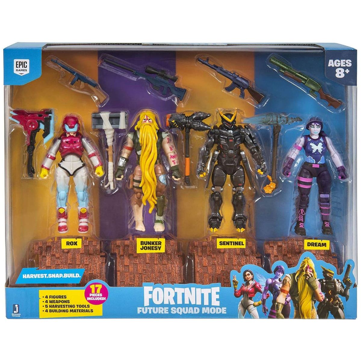 Jazwares FNT0340 - Fortnite - Future Squad Mode - 4er Pack Spielfiguren mit Zubeh&ouml;r - Bild 1