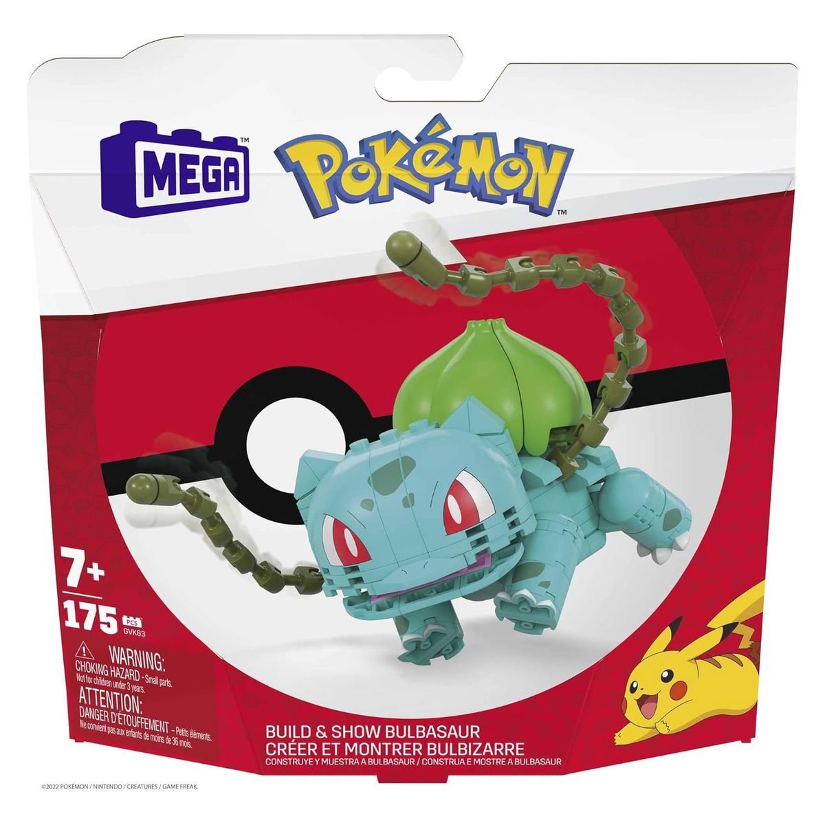 Mattel GVK83 - MEGA - Pok&eacute;mon - Bauset, 175 Teile, Bisasam - Bild 1