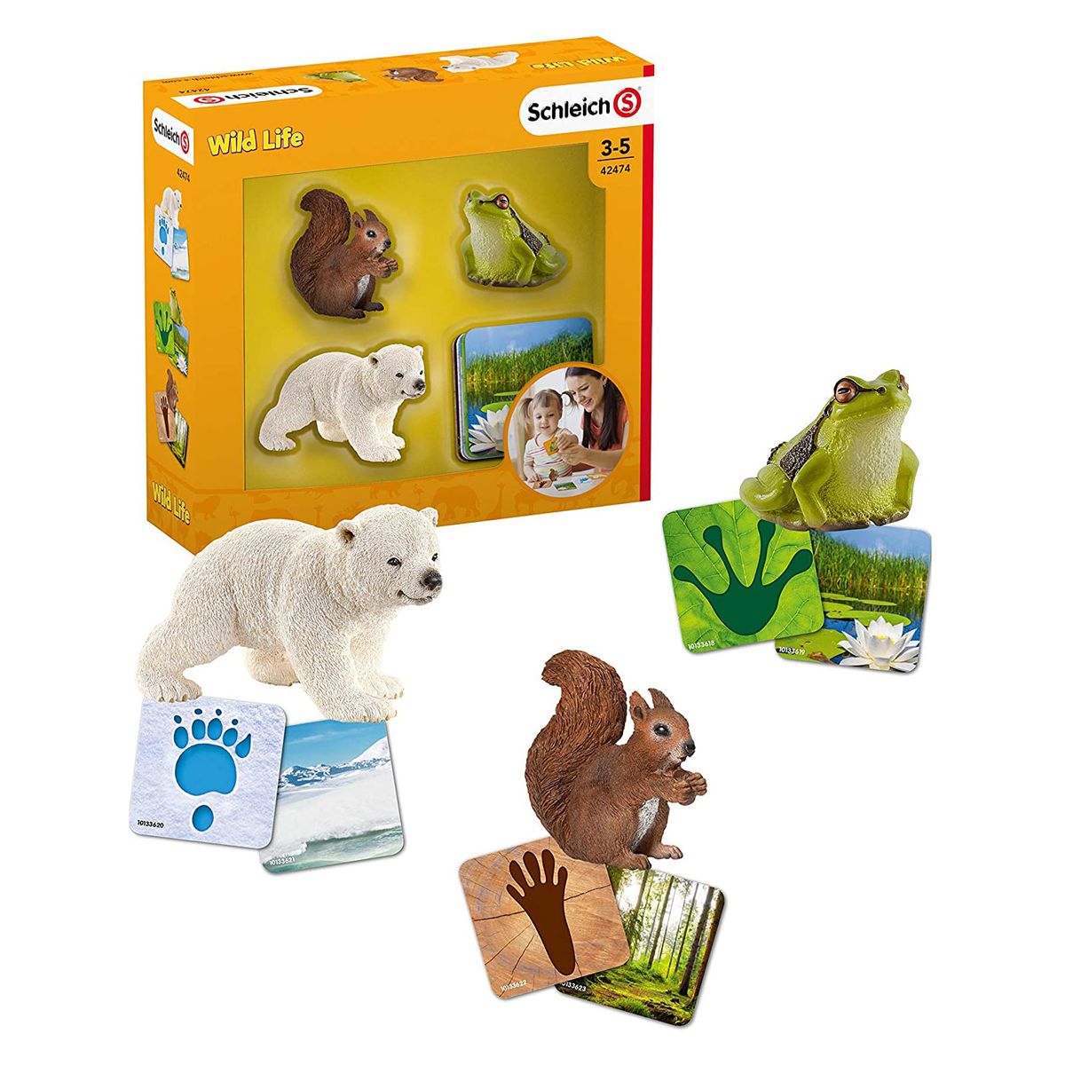 Schleich 42474 - Wild Life - Spielset, Lernkarten mit Figuren - Bild 1