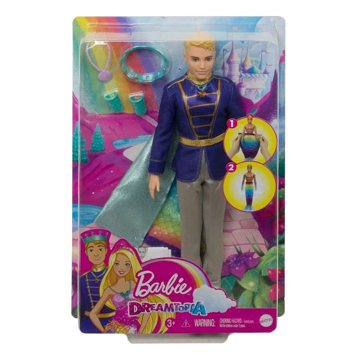 Mattel GTF93 - Barbie - Dreamtopia - Puppe, 2-in-1 Ken, Prinz und Meermann - Bild 1