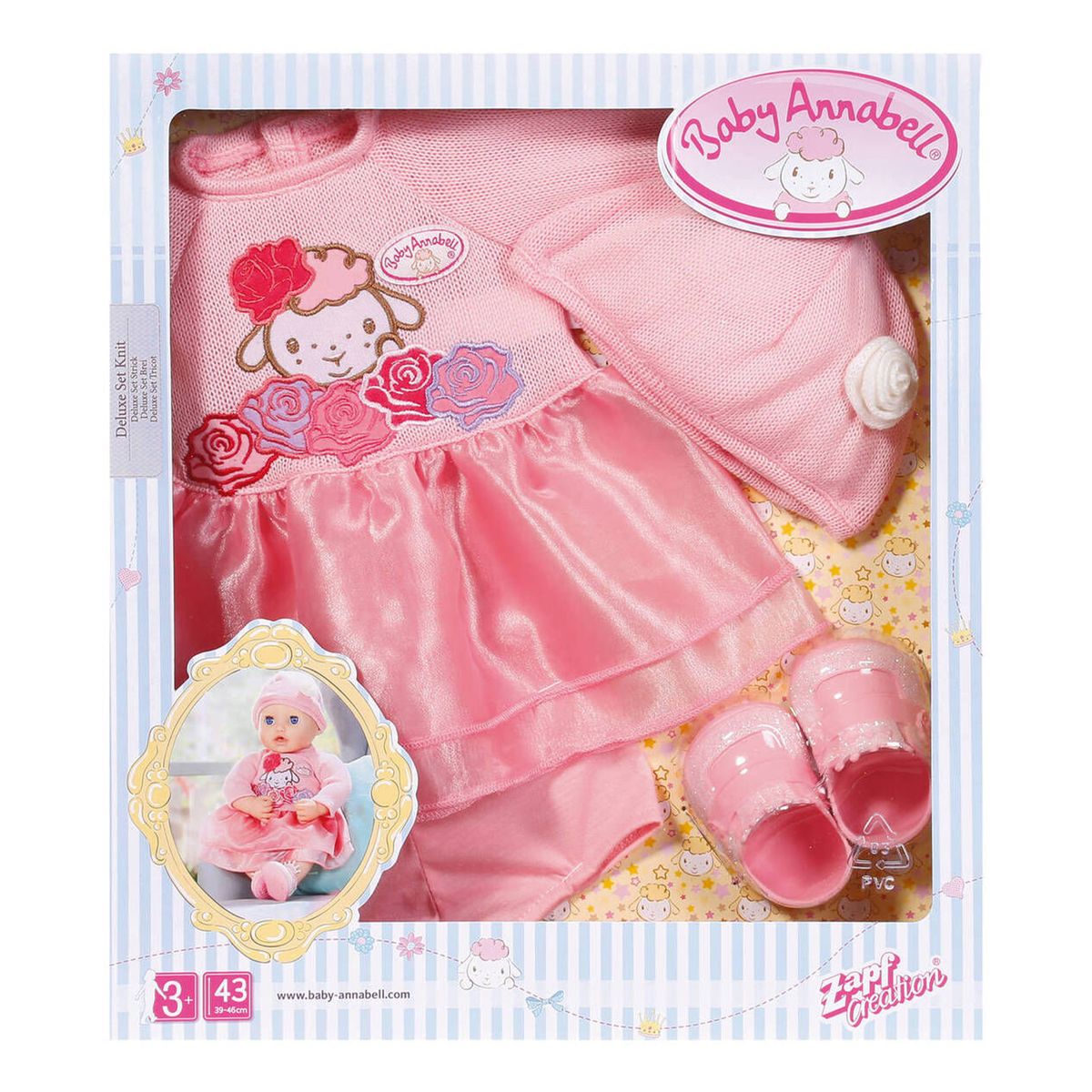 Zapf 701966 - Baby Annabell - Deluxe Set, 43 cm, Strick Outfit - Bild 1
