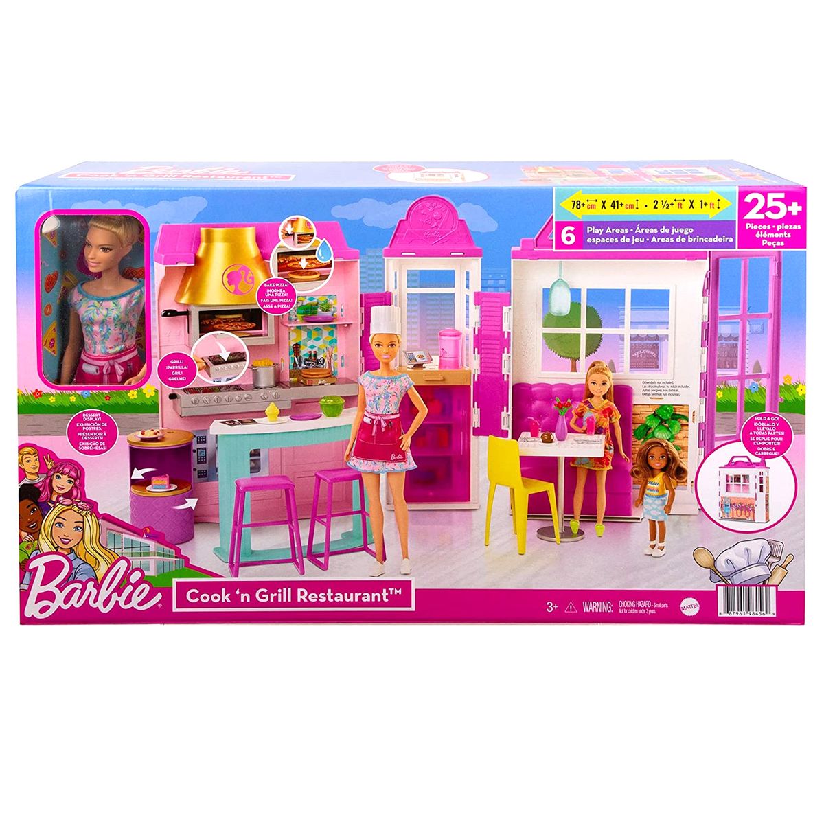 Mattel HBB91 - Barbie - Cook&acute;n Grill Restaurant - Spielset inkl. Barbie & Zubeh&ouml;r - Bild 1