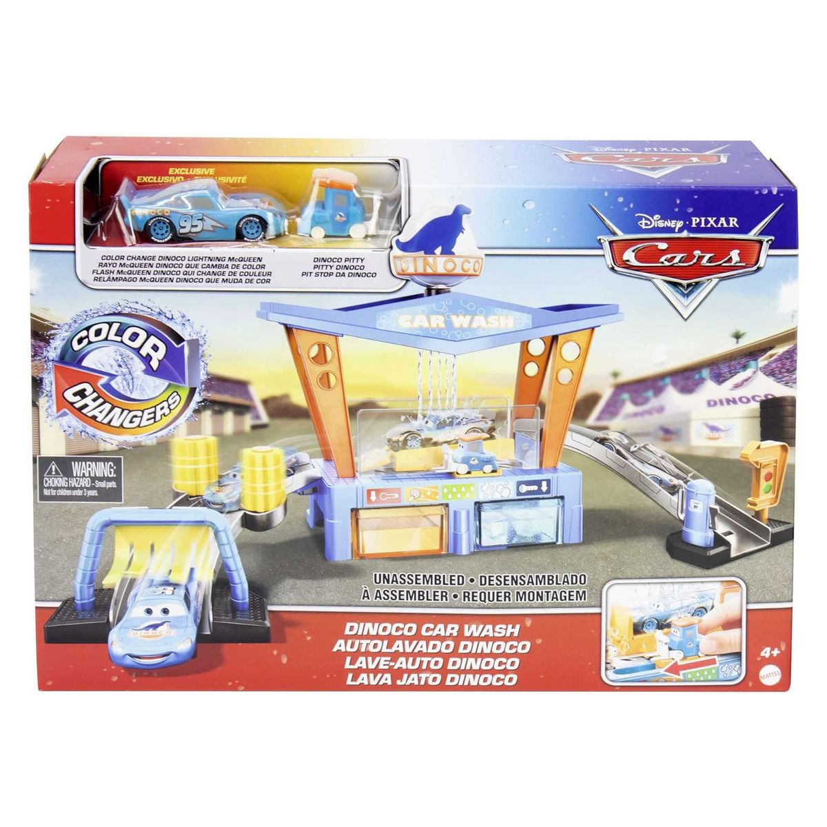 Mattel GTK91 - Disney Pixar Cars - Dinoco Autowaschanlage inkl. Fahrzeug mit Farbwechsel - Bild 1