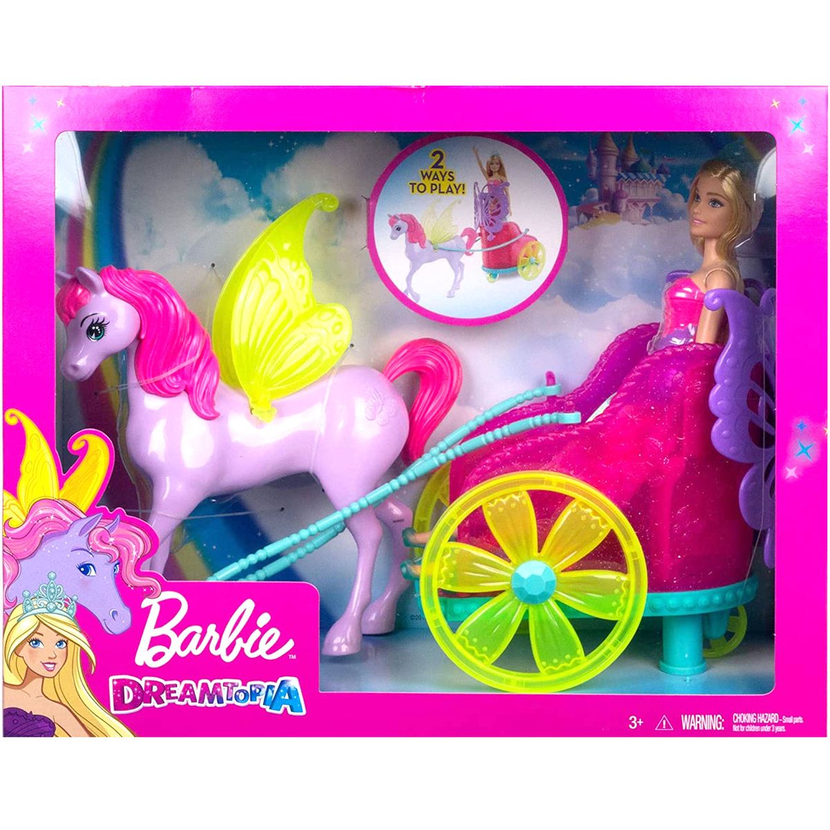 Mattel GJK53 - Barbie - Dreamtopia - Prinzessin Puppe mit Fantasie Pferd und Kutsche - Bild 1