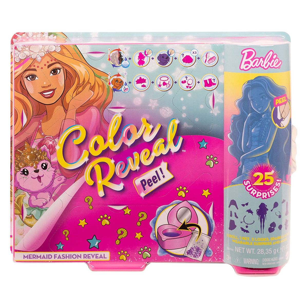 Mattel GXV93 - Barbie - Color Reveal - Puppe mit Haustier und 25 &Uuml;berraschungen, Meerjungfrau - Bild 1