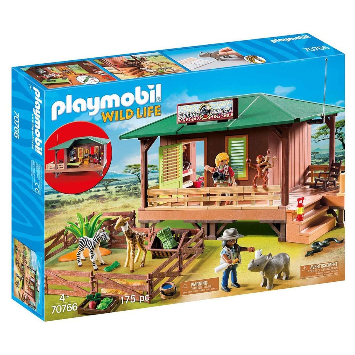 PLAYMOBIL 70766 - Wild Life - Spielset, Rangerstation mit Tieraufzucht