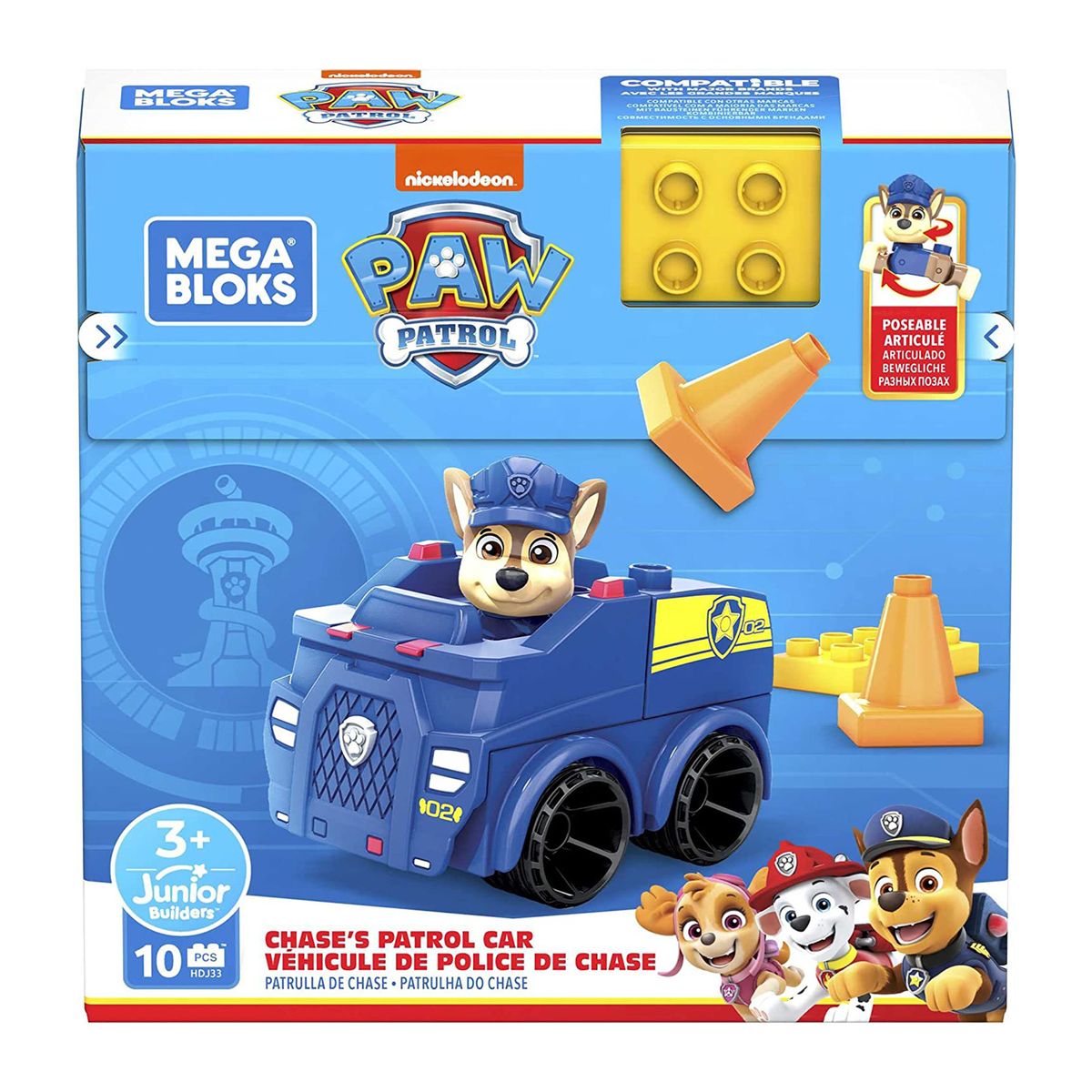 Mattel HDJ33 - Mega Bloks - Junior Builders - Paw Patrol - Chase Polizeiauto Bauset - Bild 1