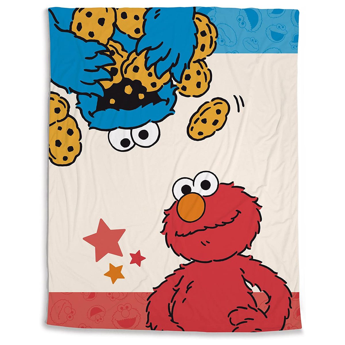 Nici 41978 - Sesamstra&szlig;e - Kuscheldecke, 125 x 160 cm, Kr&uuml;melmonster und Elmo - Bild 1