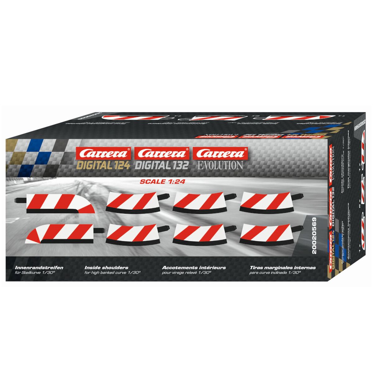 Stadlbauer 20569 2.Wahl - Carrera Digital 124 / 132 / Evolution - Innenrandstreifen f&uuml;r Steilkuve 1/30&deg;, 1:24 - Bild 1
