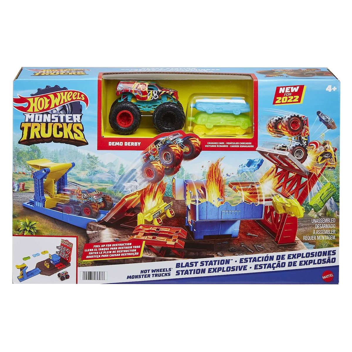 Mattel HFB12 - Hot Wheels - Monster Trucks - Blast Station inkl. Fahrzeug, Spielset - Bild 1