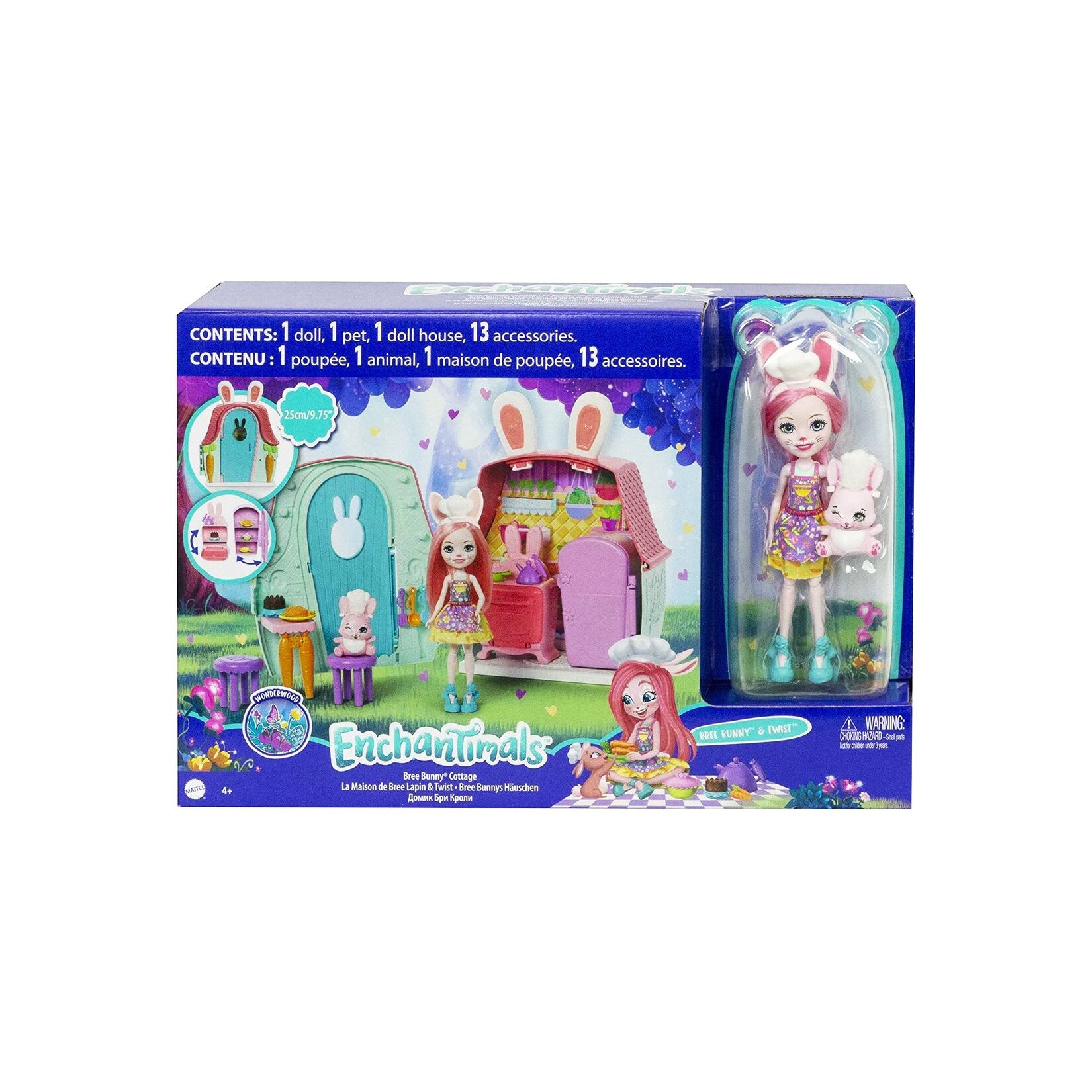 Mattel GYN60 - Enchantimals - Spielset, Puppe mit Zubehör, Bree Bunnys Häuschen