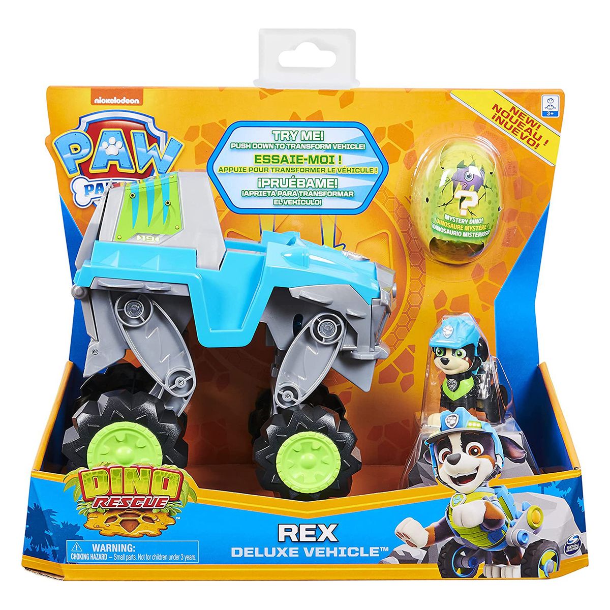 Spin Master 6059329 (20127942) - Paw Patrol - Dino Rescue - Deluxe Fahrzeug, Rex + Mystery Dino - Bild 1