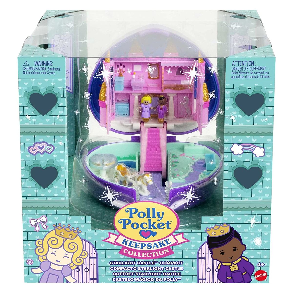 Mattel HFJ64 - Polly Pocket - Schatulle - Mini Spielset, Spielfigurenset mit Zubeh&ouml;r, Sternenlicht Schloss - Bild 1