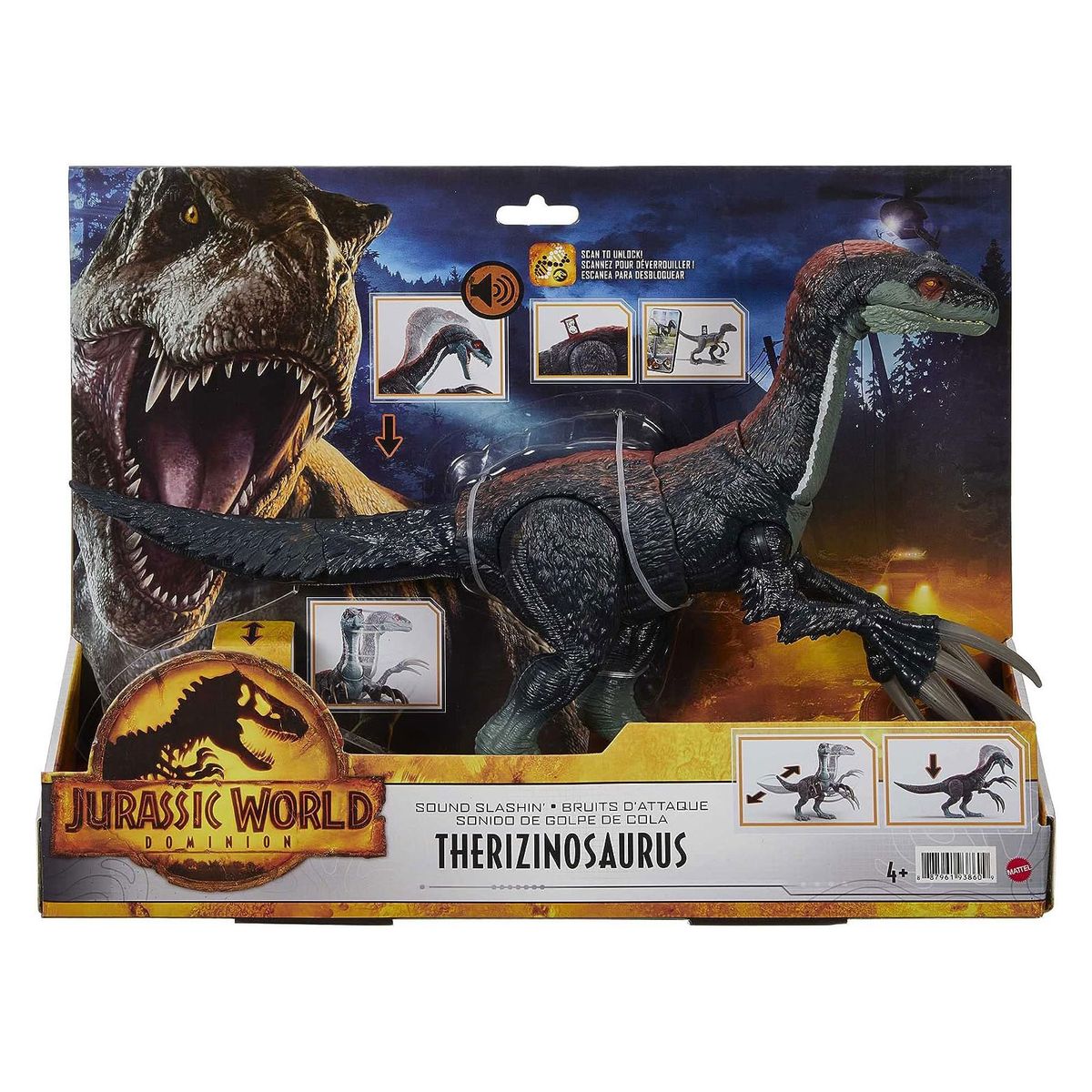 Mattel GWD65 - Jurassic World - Sound Slashin' Slasher - Therizinosaurus Dino mit Ger&auml;uschen - Bild 1