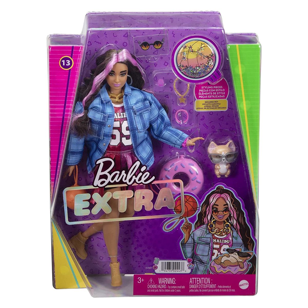 Mattel HDJ46 - Barbie - Extra - Puppe mit Styling-Zubeh&ouml;r und Tier - Bild 1