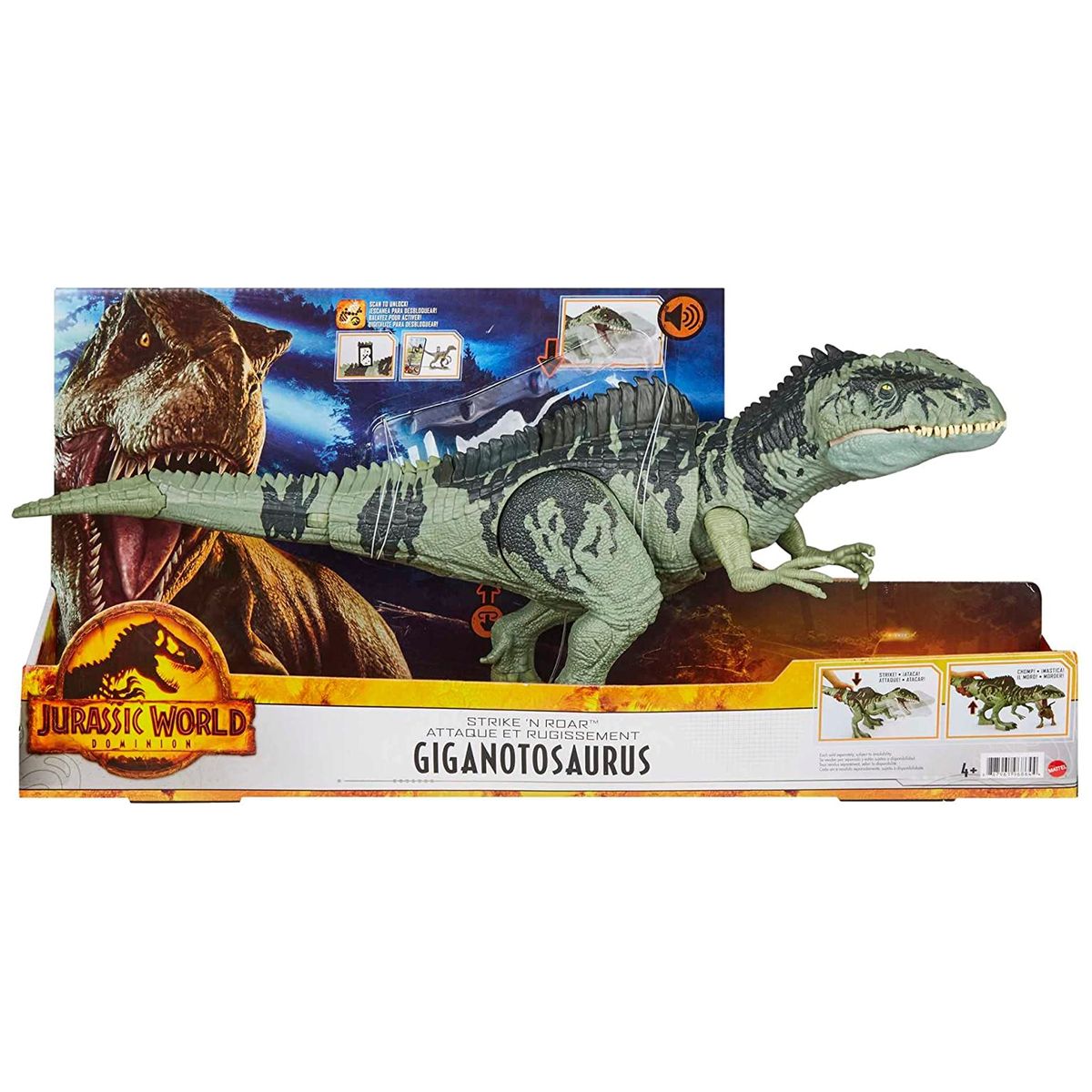 Mattel GYC94 - Jurassic World - Strike N' Roar - Giganotosaurus mit Br&uuml;llger&auml;uschen, ca. 54 cm - Bild 1